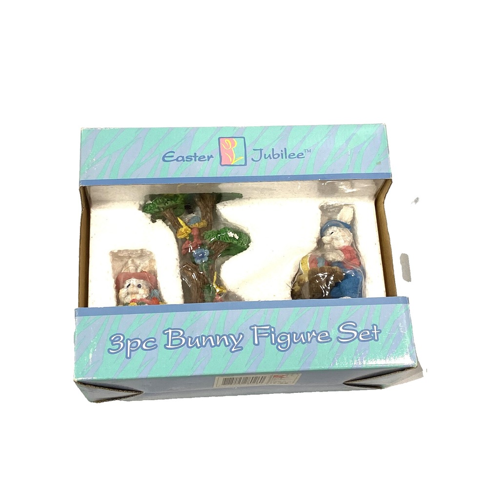 easter jubilee 3 piece‎ bunny figure set holiday home decor